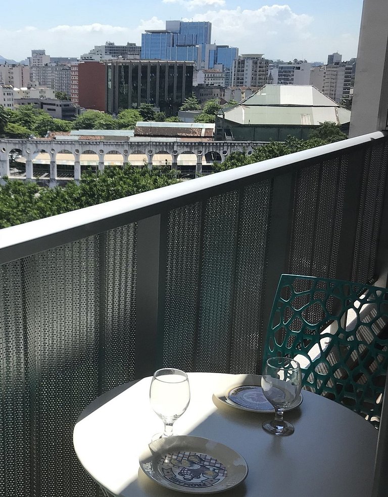 Estudio con vistas a Arcos da Lapa - piscina y gimnasio