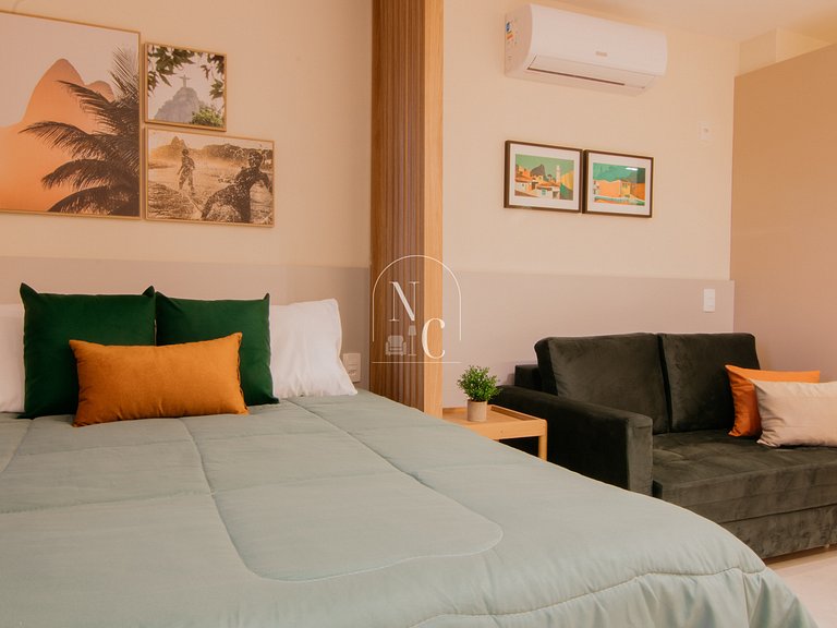 Studio moderno - Acad/Sauna / Metrô Carioca