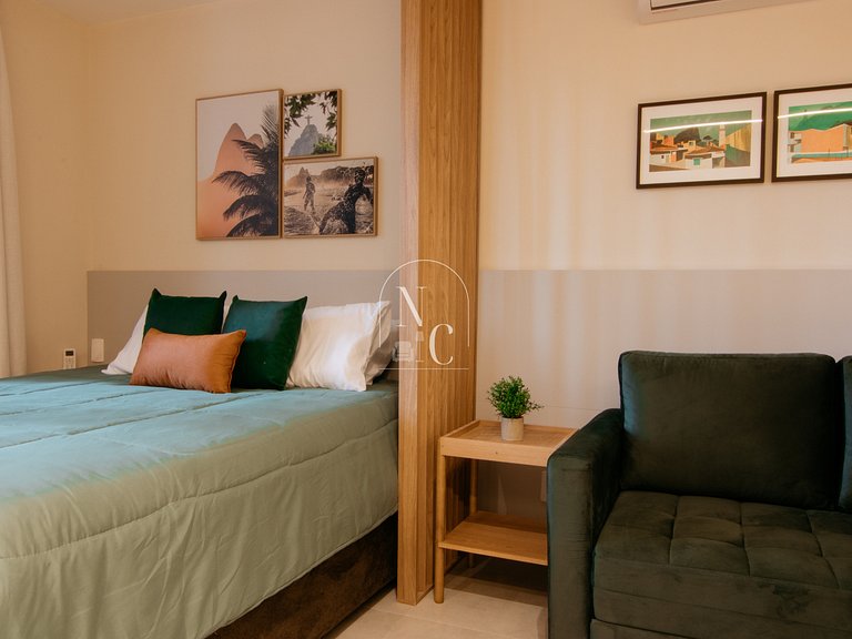 Studio moderno - Acad/Sauna / Metrô Carioca